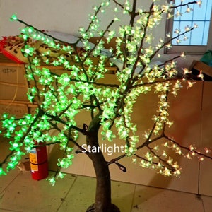 6ft Color Change LED Cherry Blossom Tree Artificial Natural Trunk Garden Light Wedding Christmas Tree Home Decor 21 Function via Controller