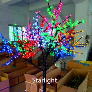 Outdoor 7.5ft 1,152pcs LEDs Cherry Blossom Tree Christmas Tree Light Mixed Multi-color Rainproof Wedding Home Event Decor Holiday Gift