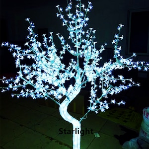 White 5ft Indoor and Outdoor LED Artificial Christmas Tree Cherry Blossom Light Home Halloween Wedding Living Room Night Light Rainproof