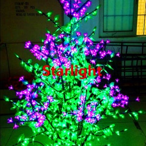 960pcs LEDs 6ft LED Bush Light Cherry Blossom Tree Christmas Tree Pink Large Cherry Blossom Flower + Green Leaf Outdoor/Indoor Use Rainproof