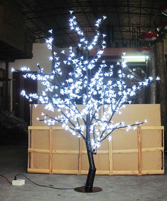 vidaXL Christmas Tree 200 LEDs Blue White Light Cherry Blossom 6