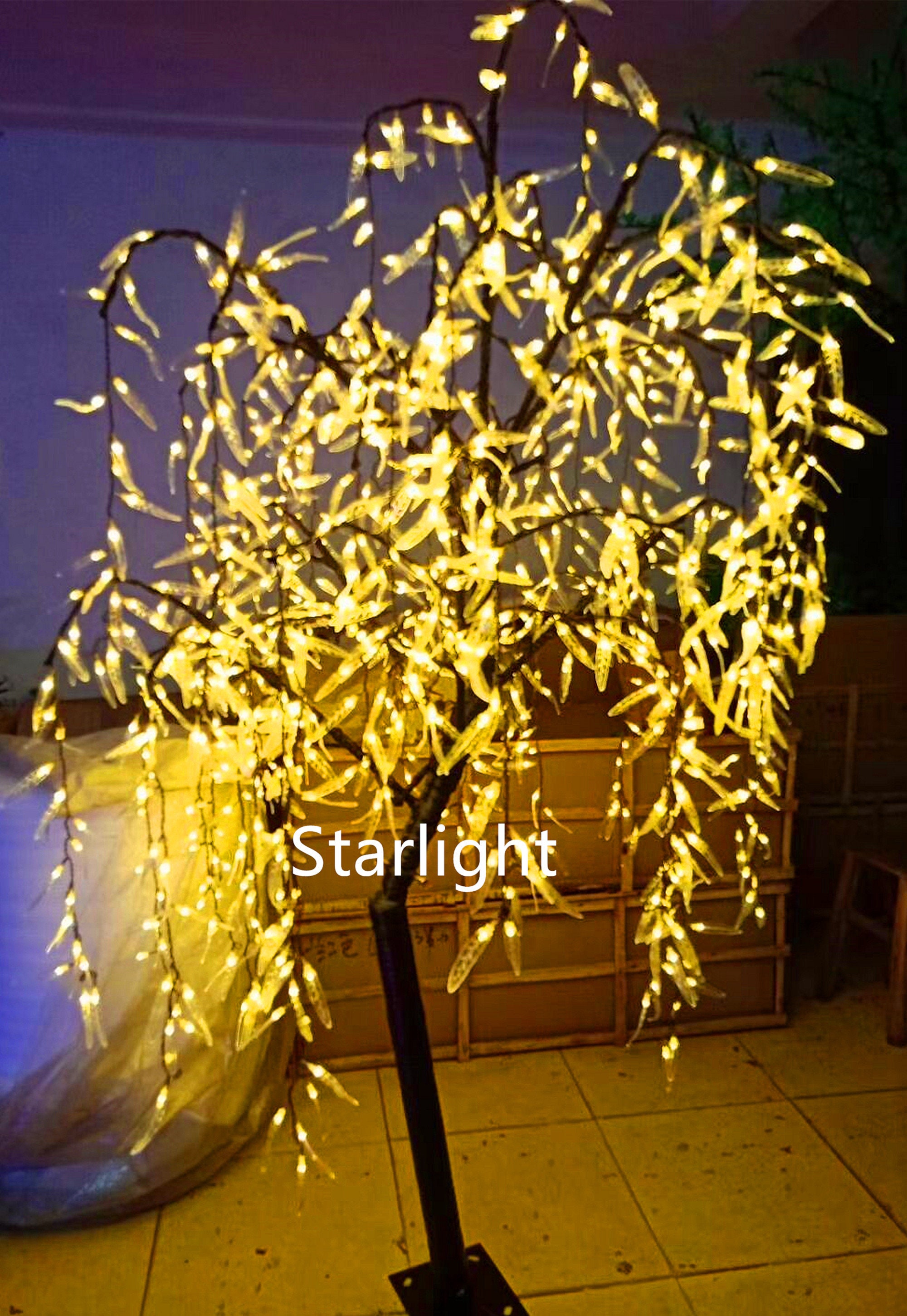 6.5ft / 2m LED Künstliche Weide Weinender Baum Weihnachten Urlaub Hochzeit  Hellblau Grün Weiß Warmweiß Rot Rosa Lila Mehrfarbig Regenfest -   Österreich