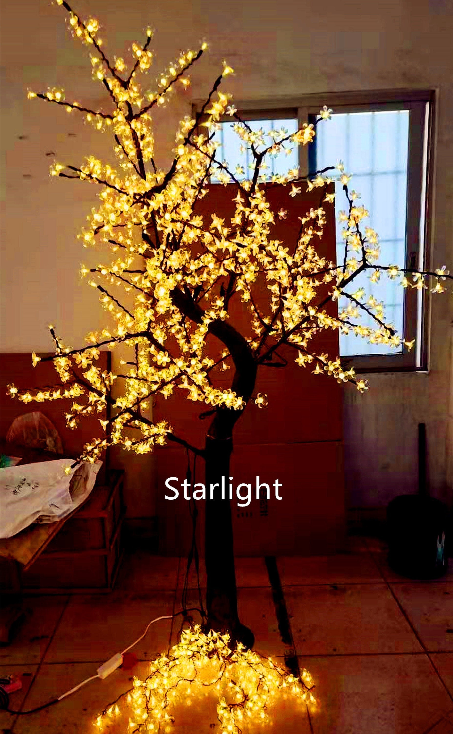 Monzana Kirschblütenbaum LED mit Fernbedienung Timer Dimmer Innen Außen  Künstlich Groß Deko Weihnachten Weihnachtsdeko Leuchtbaum Lichterbaum M4:  180m - 200 LEDs - blau