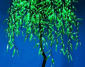 4ft/1.2m LED Artificial Willow Weeping Tree Light 432pcs LEDs Green Color Indoor or Outdoor Use Christmas/Holiday/Garden/Party/Wedding Decor