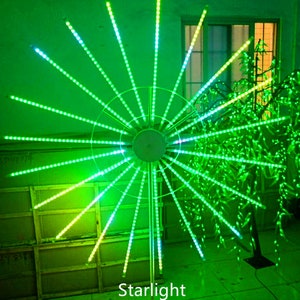 6,5 piedi 3D LED Animated Starburst Airburst Luce da terra per esterni Cambia colore Fuochi d'artificio Luce Natale Matrimonio Casa Decorazione per le feste Impermeabile
