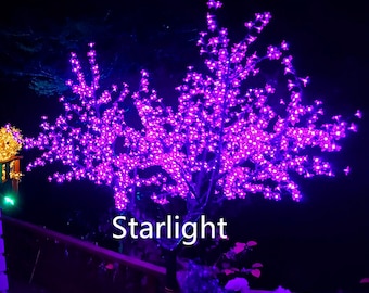 7.5ft/2.3m 1248pcs LEDs Change Color Artificial Cherry Blossom Christmas Tree 21 function by Remote Control Wedding Home Garden Yard Light