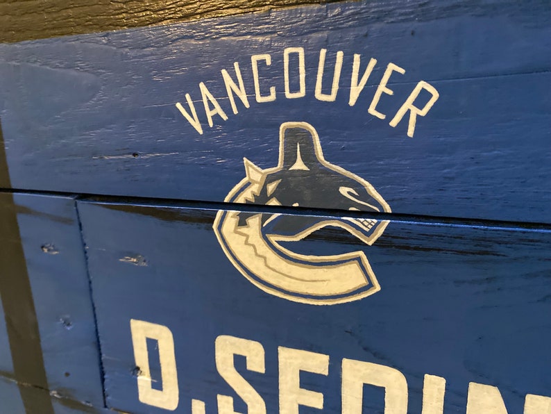 NHL Vancoiuver Canucks' Retired Hockey Jerseys as Handpainted Wall Art