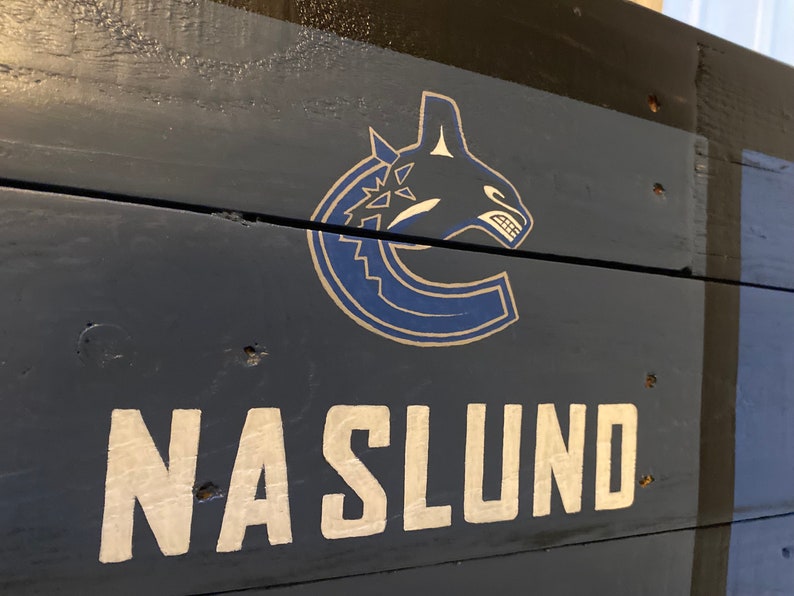 NHL Vancoiuver Canucks' Retired Hockey Jerseys as Handpainted Wall Art