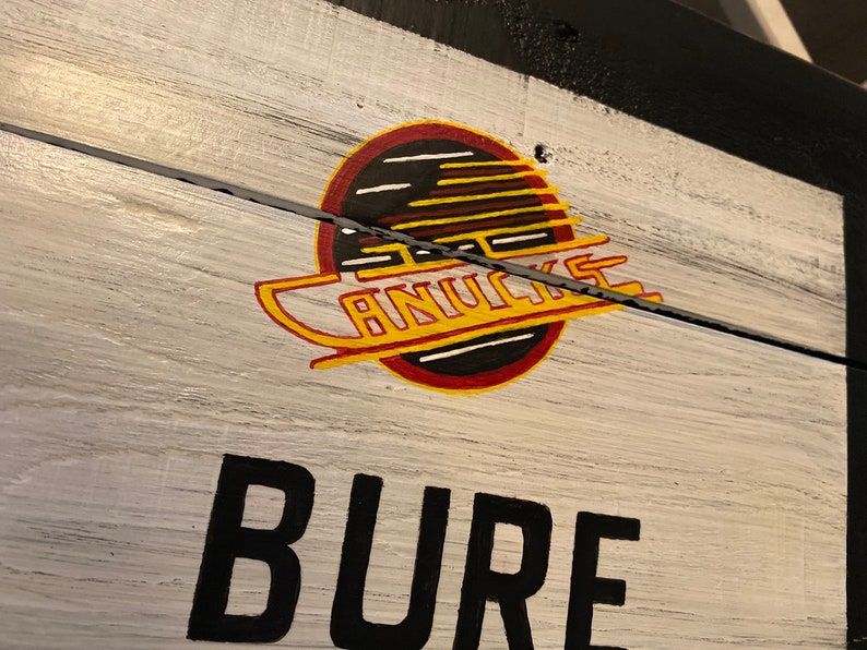 NHL Vancoiuver Canucks' Retired Hockey Jerseys as Handpainted Wall Art