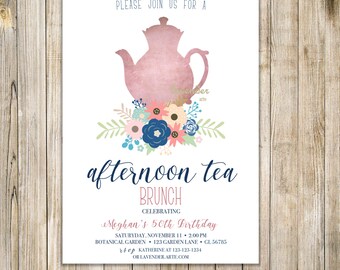 afternoon tea invite etsy