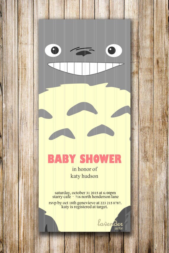 Baby Shower Invitation New Baby Invite Totoro In The Fields Etsy