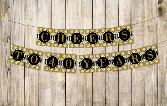 digital cheers to 40 years birthday banner men women etsy