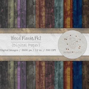 Wood Planks Pk2 Digital Papers, Textures, Seamless, Dark Colors, Backgrounds, Digital Art, Printable, Instant Download, Commercial Use