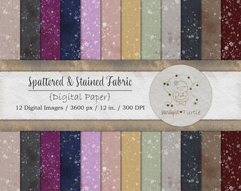 Spattered Linen Texture Set, Grungy Digital Paper (Digital Download)