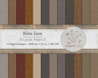 Warm Linen Fabric Textures, Seamless Digital Paper (JPG)