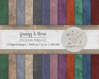 Grungy Linen Fabric Textures, Seamless Digital Paper (Instant Download)