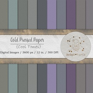 Cold Pressed Paper Images Textures Digital Papers, Cool Tones, Blue, Purple, Green, Printable, Backgrounds, Digital Art ,Commercial Use