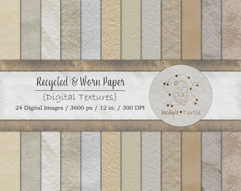 Aged Recycled Paper Textures, Neutral Ivory Beige, Seamless (Digital Paper)
