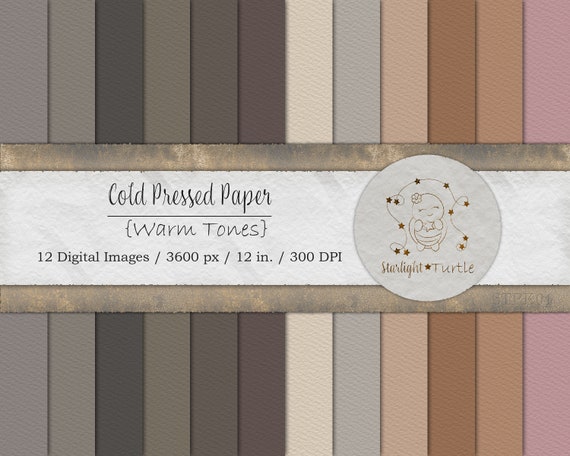 Warm Tone Cold Pressed Paper Textures, Beige Brown Tan (Digital Art)
