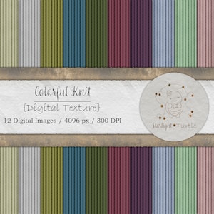 Colorful Knit Digital Textures, Digital Fabric, Wool, Seamless, Digital Paper, Backgrounds, Digital Art, Instant Download, Commercial Use