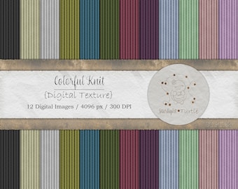 Colorful Knit Texture, Wool Digital Paper (Digital Download)