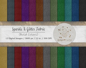 Sparkle Glitter Fabric Textures, Bold Colors, Seamless Digital Paper (Digital Download)