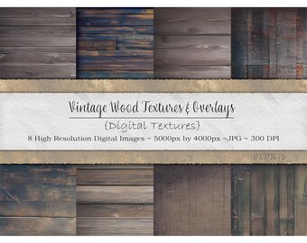 Vintage Aged Wood Textures, Photo Overlays or Backgrounds