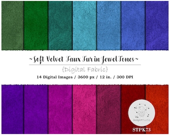 Jewel Tone Velvet Faux Fur Textures, Bold Colors (Digital Paper)