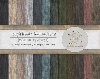 Rough Wood Digital Textures, Seamless JPG Images (Digital Download)