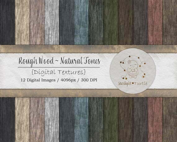 Rough Wood Digital Textures, Seamless JPG Images (Digital Download)