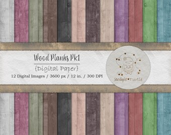 Papel digital de tablones de madera, texturas sin costuras (descarga instantánea)