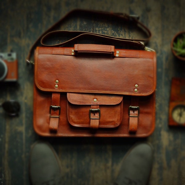 Bolso bandolera de cuero personalizado para hombre