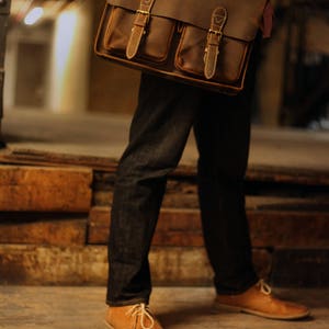 Custom Danbury Men's Leather Messenger Bag image 4