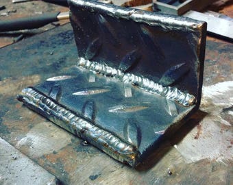 Steel Diamond Plate Business Card Holder