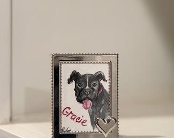 2x3 Framed - Mini Pet Watercolor Portrait (Hand-painted)