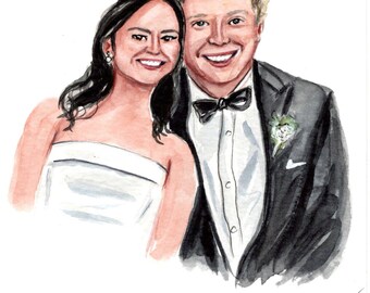 Wedding Watercolor illustration (Hand-painted)