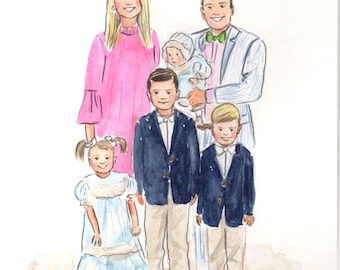 Custom Family Watercolor illustration