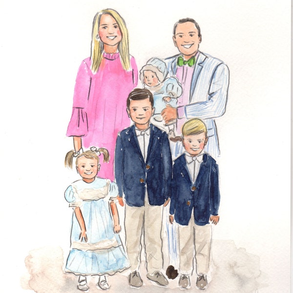 Custom Family Watercolor illustration