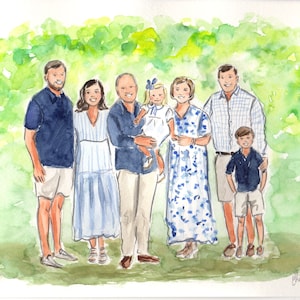 Kundenspezifische Familie Aquarell Illustration
