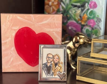2x3 Framed - Mini Watercolor Portrait (Hand-painted)