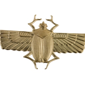 Vintage Egyptian Revival antiqued gold plated brass stamping. 65x45mm. Sold individually. b9-2298