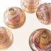 Vintage amber and rose opal lampwork swirls. Japan. 8mm, Pkg of 6. b11-mi-0154(e)