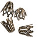 Oxidized brass filigree bead cap. 8mm at rim. 10mm long. Pkg. of 4. b9-2280-1