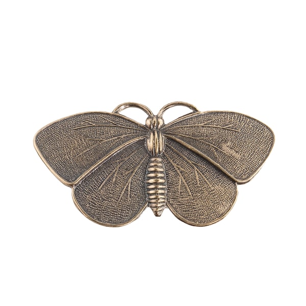 Oxidized stamped  brass moth pendant.   47x25mm.  Sold individually. b9-0546