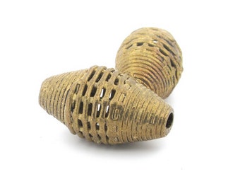 Large Ghana Brass Trade Beads, handcrafted. Africa. Pkg 1. b18-678