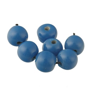 Antique Chinese opaque blue wound glass beads. Average 10mm Pkg 6 b11-bl-2156-2