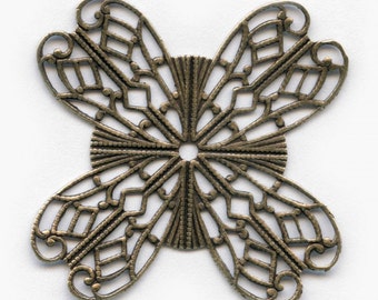 Oxidized brass wrapping filigree 46mm. Pkg. of 1. b9-0577