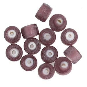 Czech Whitehearts in Translucent Purple Matte. 7x8mm. Pkg of 10. b11-pp-0747b