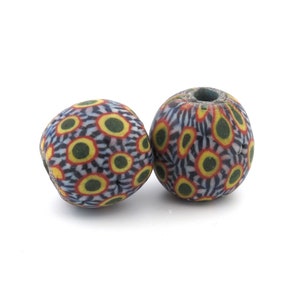 Ancient Jatim eye  bead replica, 20mm. From Java. Pkg 1. b1-2092