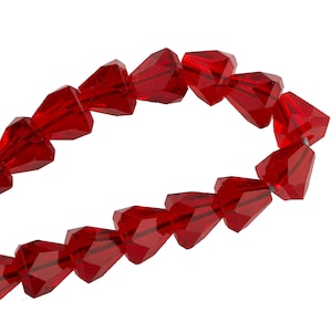 Vintage Japanese tin cut faceted ruby glass cones 6mm, pkg of 10. b11-rd-0779